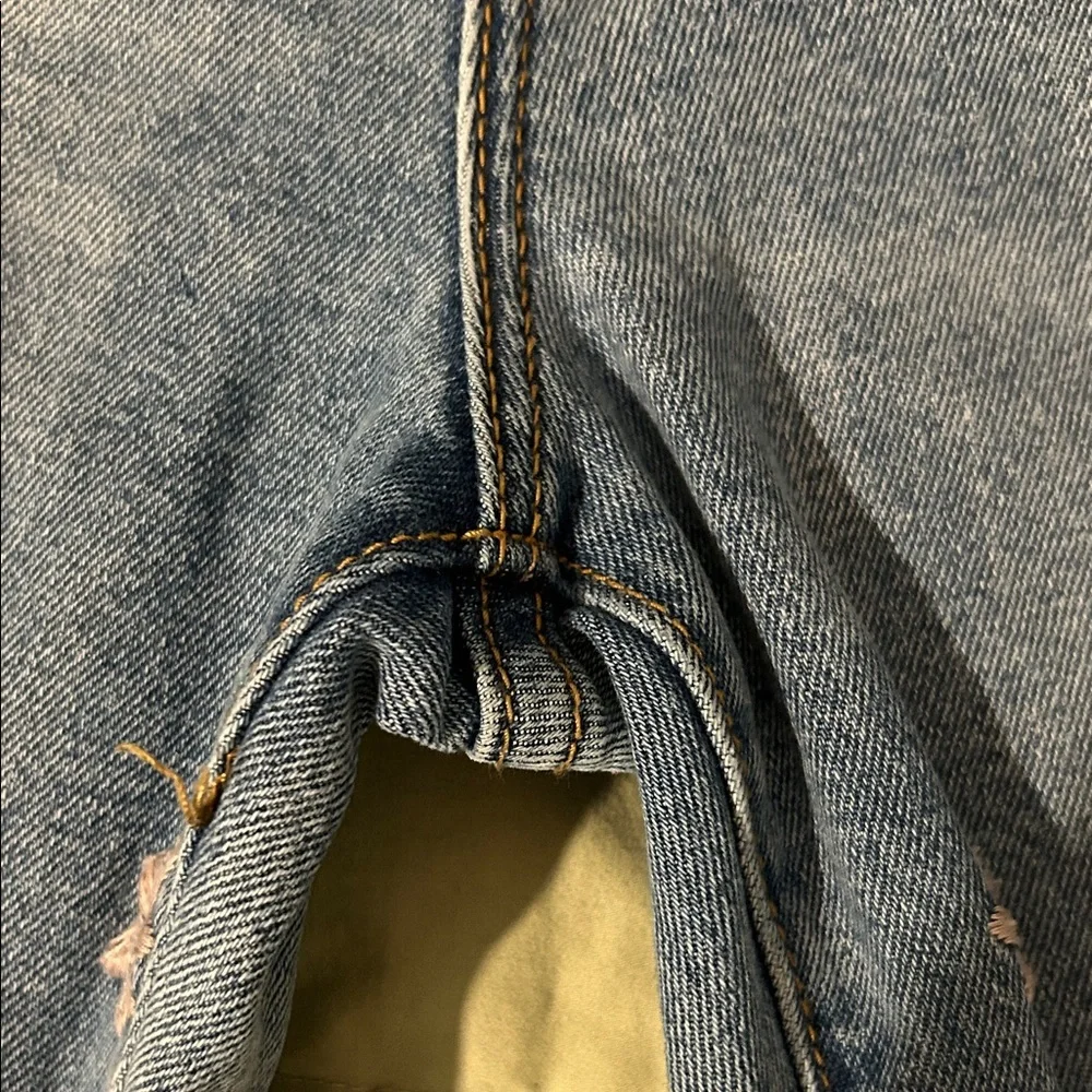 DRIFTWOOD Blue Jeans with Pink Floral Accents - Picture 2 of 6